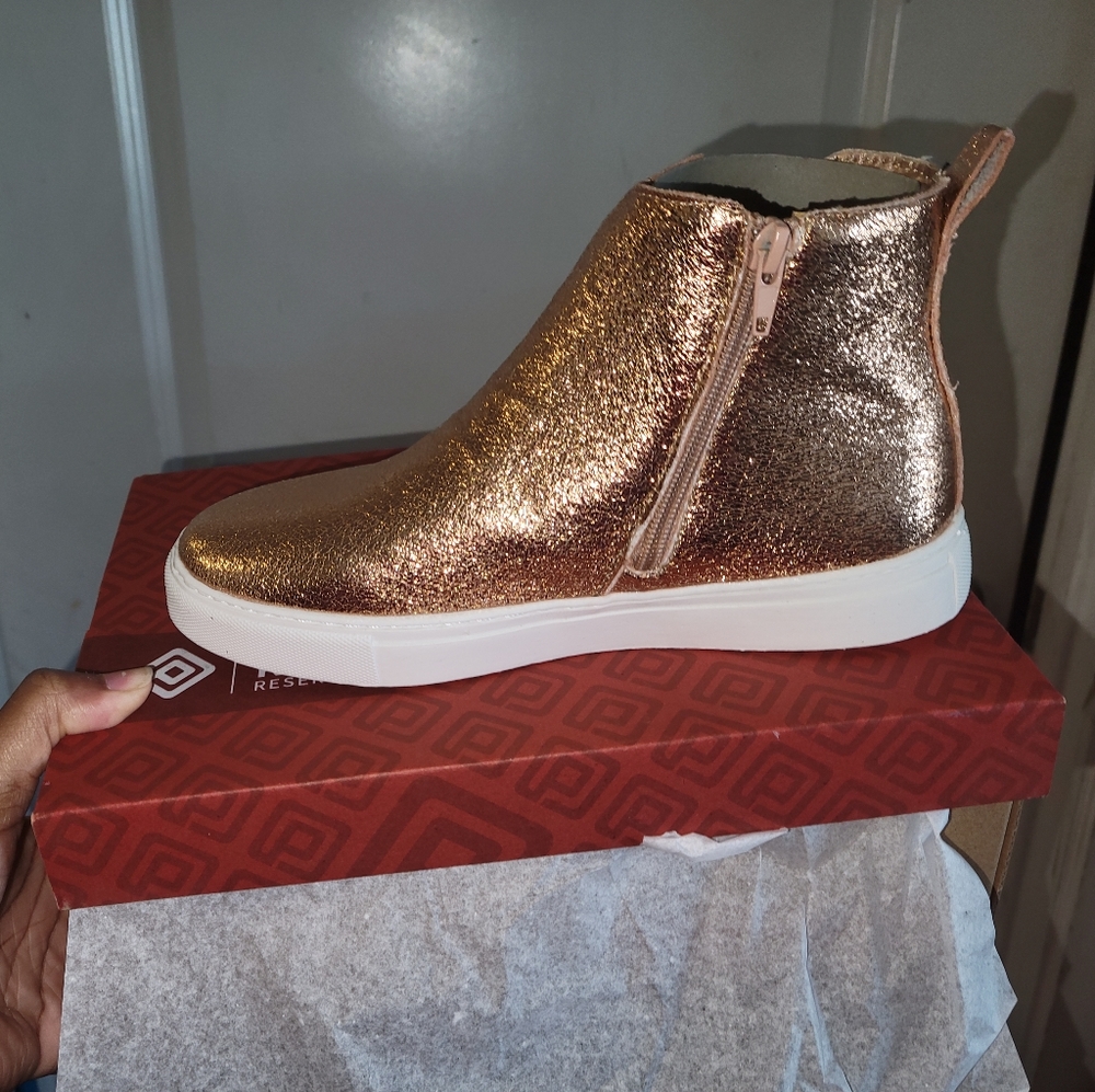 Dream Pairs Rose Gold Sneaker Booties